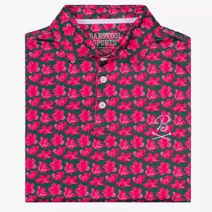 NWOT Barstool Men’s Golf Flowers Printed Polo